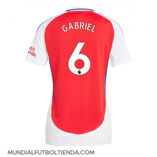 Camiseta Arsenal Gabriel Magalhaes #6 Primera Equipación Replica 2024-25 para mujer mangas cortas